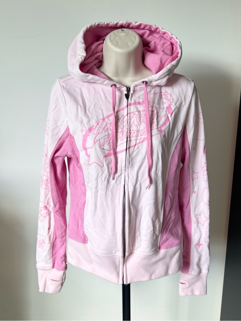 Hello Kitty and Friends Sanrio Pink Zip Up Hoodie Size M Hot Topic Licensed 2024